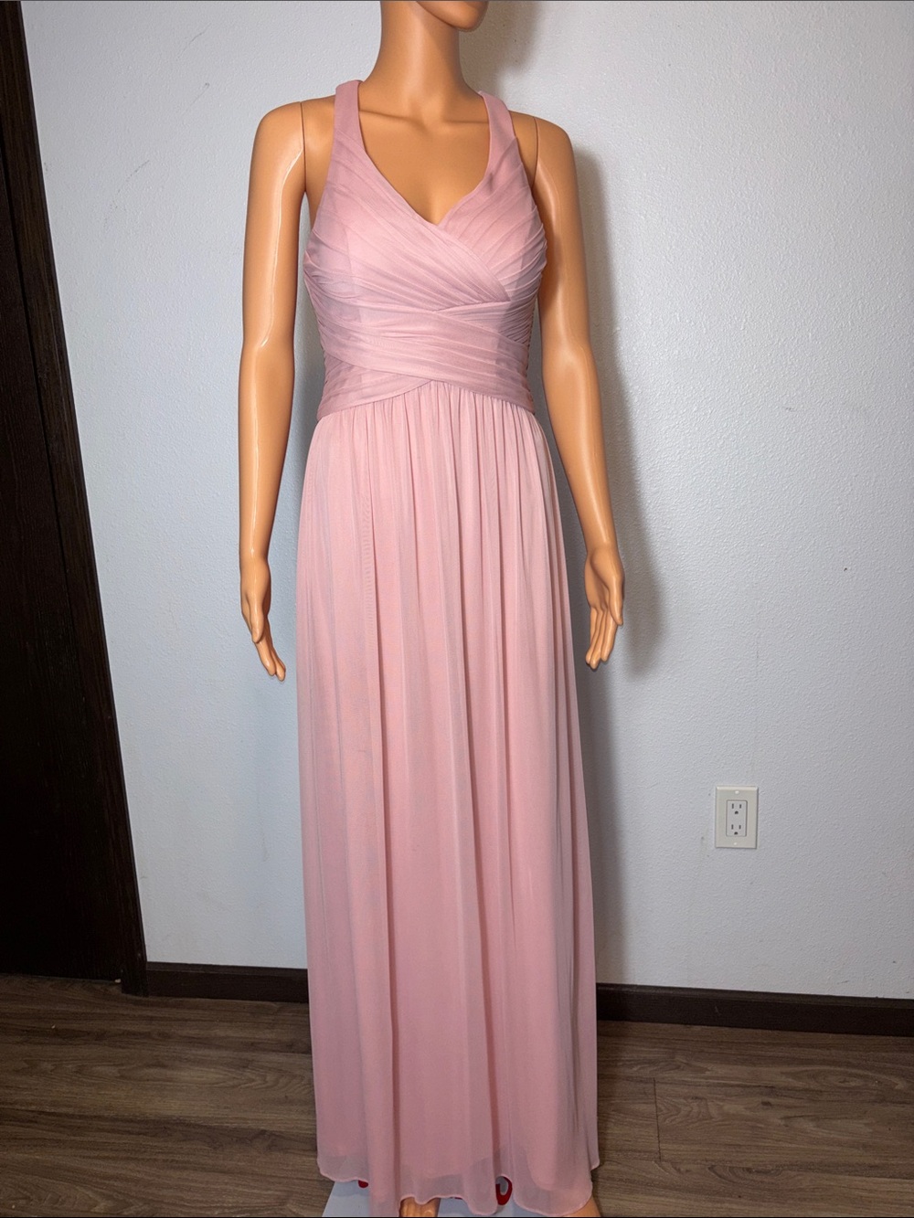 David's Bridal Blush Halter-Style Maxi Dress